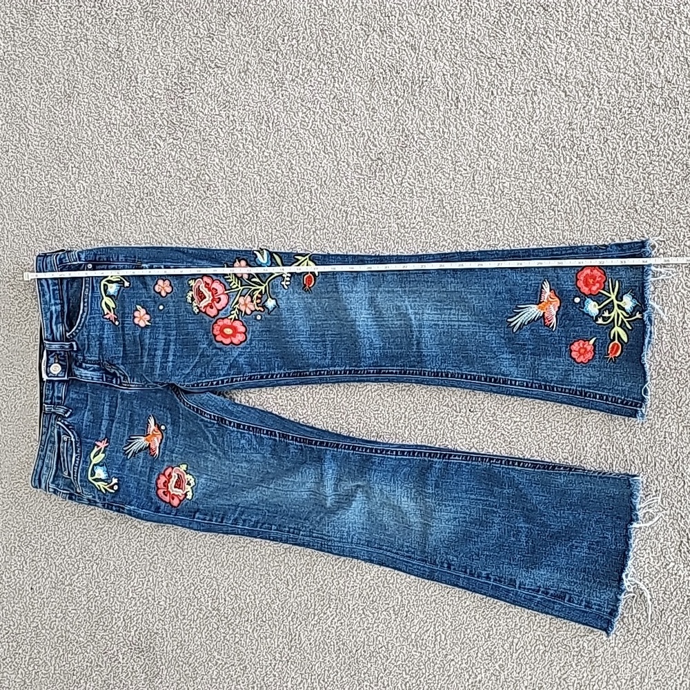 Zara women's floral boot cut jeans - Picture 10 of 12